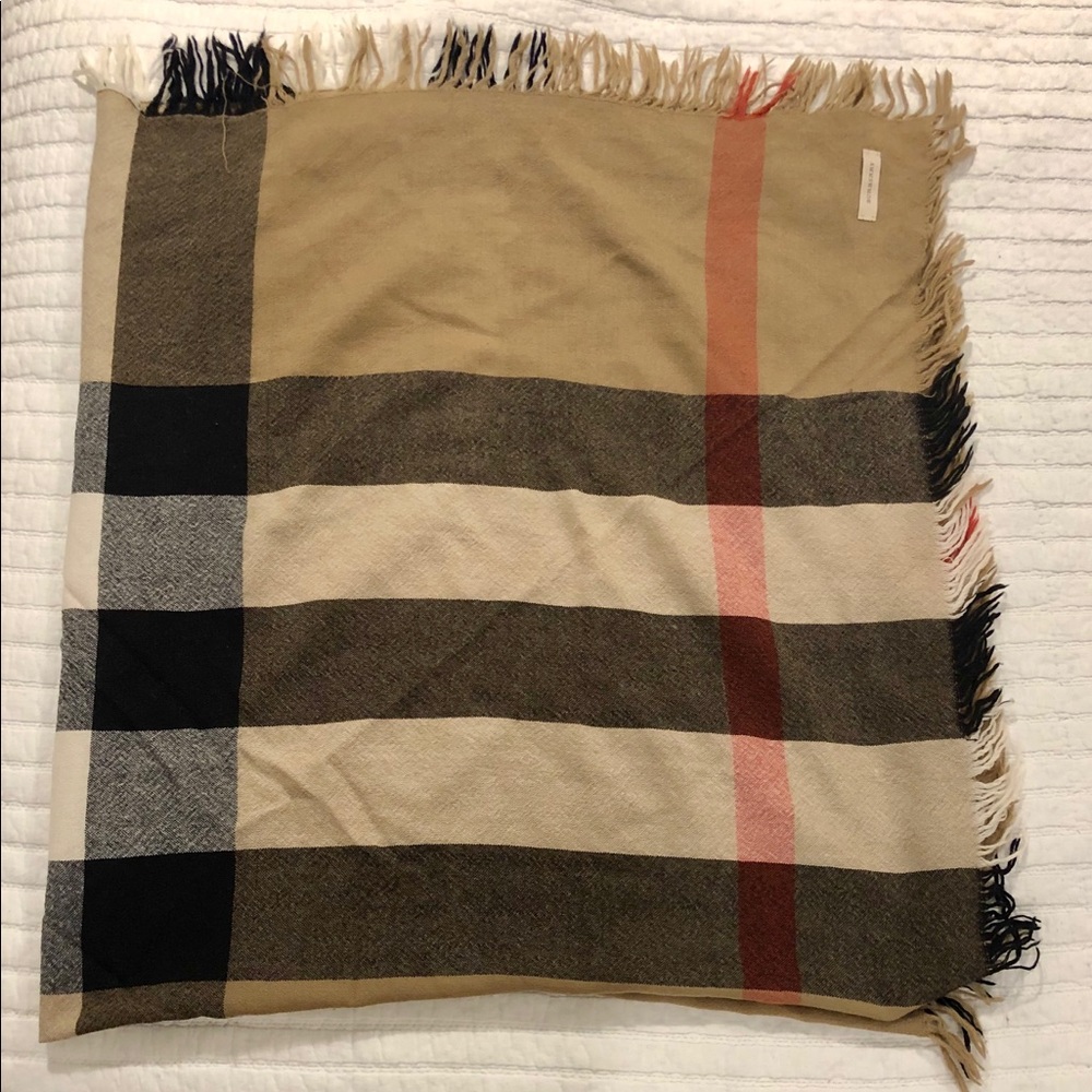 Burberry oversized check wool scarf